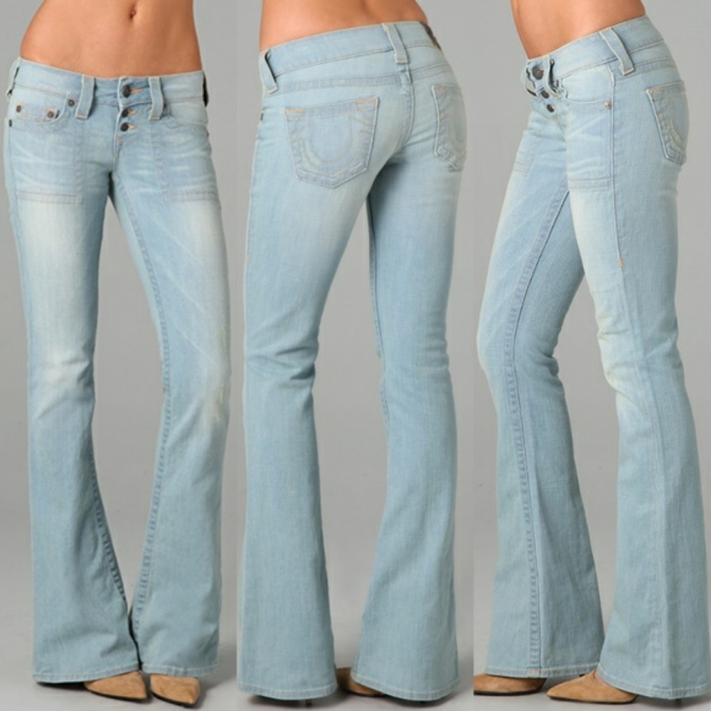 True Religion boot cut flare button down jeans